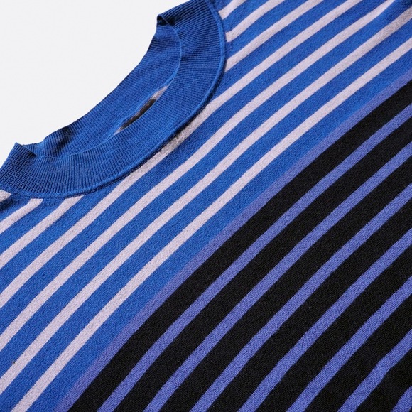 GAP Blue Stripe Lightweight Knit Pullover Sweater Relaxed Fit Plus Size 0X to 2X - Picture 4 of 6